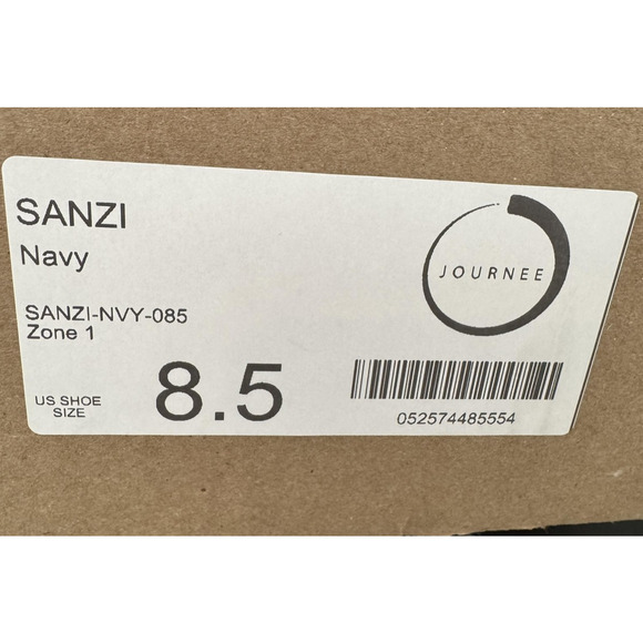 Journee Collection Sanzi Shoes Womens Size 8.5 Navy Blue Suede Heels Booties Zip - Picture 16 of 16